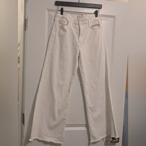 EUC- MOTHER- The Roller Frau- Women's White Wide Leg Jeans With Stretch